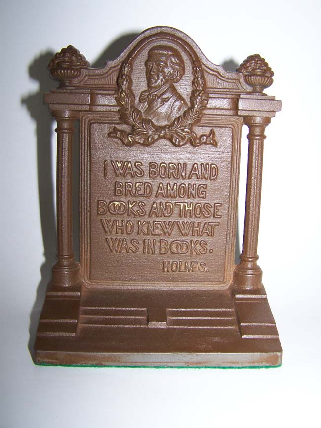 A nice pair of Antique Bookends by Bradley & Hubbard honoring Ralph Waldo Emerson and Oliver Wendell Holmes circa 1925. — image 2
